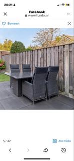 Tafel met Graniet blad, Tuin en Terras, Tuintafels, Ophalen, Zo goed als nieuw, Overige materialen