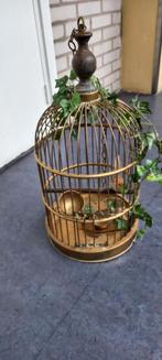 Antieke koperen vogelkooi, Dieren en Toebehoren, Vogels | Hokken en Kooien, Ophalen of Verzenden, Gebruikt, Metaal, Vogelkooi