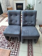 6 grijze eetkamer stoelen op wieltjes goede staat, Ophalen, Zo goed als nieuw, Vijf, Zes of meer stoelen, Stof