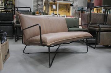 Leuke luxe 2-zits bank EARL Jess design metaal & leer beschikbaar voor biedingen