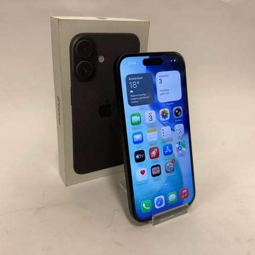 Apple iPhone 16 Black 128GB |100%| ZGAN, Telecommunicatie, Mobiele telefoons | Apple iPhone, Zo goed als nieuw