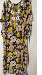 Zijde kaftan jurk geel roze wit 44/46, Geel, Maat 46/48 (XL) of groter, Nieuw, Ophalen of Verzenden