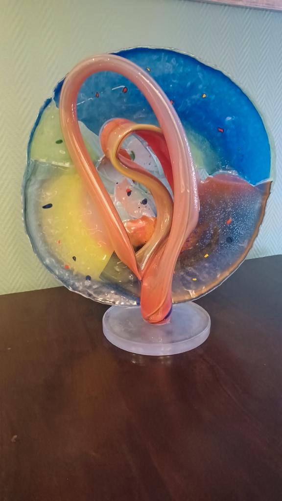 Glazen abstract kunstobject ., Antiek en Kunst, Kunst | Designobjecten, Ophalen