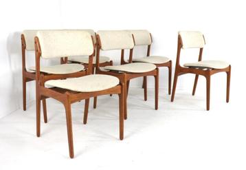 6 Erik Buch O.D. mobler stoelen model 49 vintage Deens beschikbaar voor biedingen