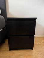 MALM Ladekast 2 lades, zwartbruin, Huis en Inrichting, Slaapkamer | Nachtkastjes, Ophalen, Zo goed als nieuw, Hout, Minder dan 45 cm