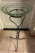 Glazen schaal op standaard - z.g.a.n. (2 Standaarden ), Huis en Inrichting, Ophalen, Schaal, Rond, Glas