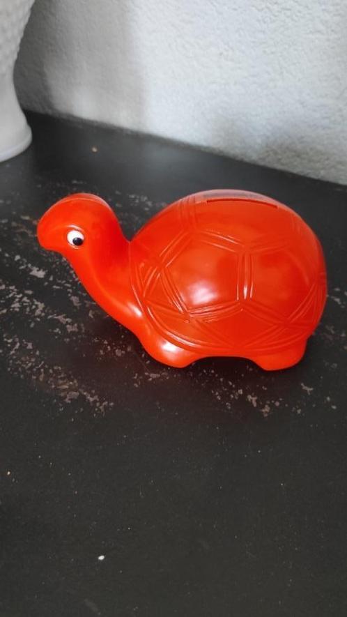 Vintage spaarpot Rabobank oranje schildpad, Verzamelen, Spaarpotten, Gebruikt, Dier, Kunststof, Ophalen of Verzenden