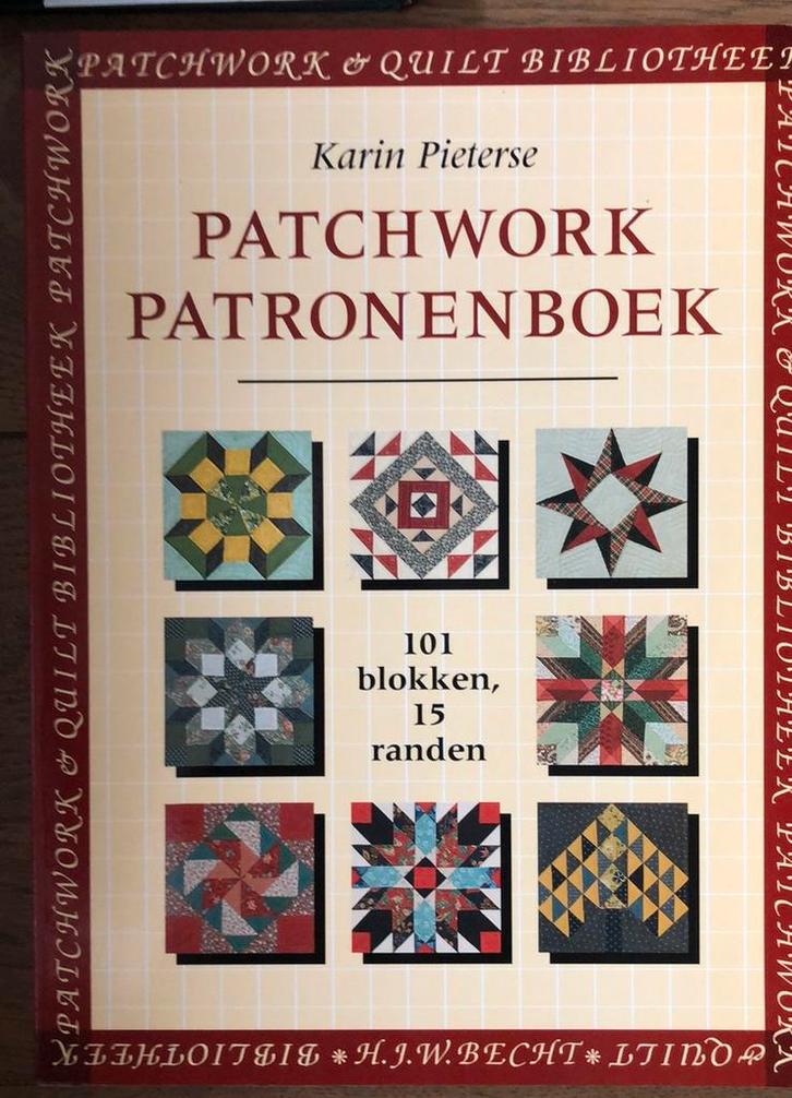K. Pieterse - Patchwork Patronenboek 101 blokken, 15 randen, Boeken, Hobby en Vrije tijd, Zo goed als nieuw, Borduren en Naaien