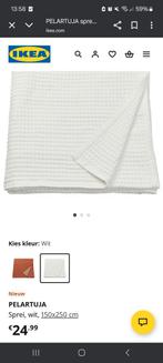 PELARTUJA Sprei - Wit - 150x250 cm, Huis en Inrichting, Ophalen, Eenpersoons, Wit, Nieuw
