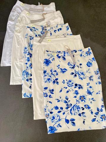 i194 Mt 42=L/XL Diverse nieuwe rokken Susskind rok wit/blauw beschikbaar voor biedingen
