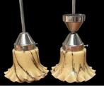 Art Deco Lampen Set - Gemarmerd Glas - Prachtige Sfeer, Ophalen of Verzenden, Gebruikt, Glas, 50 tot 75 cm