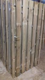 Poortdeur 11: geimpregneerd hout, stalen frame / 110x 180cm, Niet ingevuld, Nieuw, Niet ingevuld, Hout
