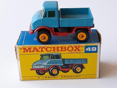 Matchbox Lesney nr 49B Unimog + Orig E4-Box., Hobby en Vrije tijd, Modelauto's | Overige schalen, Gebruikt, Bus of Vrachtwagen