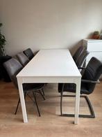 Ekedalen uitschuifbare tafel wit 120/180 x 80, Huis en Inrichting, Ophalen, Gebruikt, 50 tot 100 cm, Vijf personen of meer