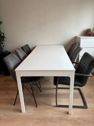 Ekedalen uitschuifbare tafel wit 120/180 x 80