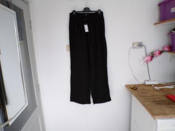 ger.Zwarte linnen broek met tricot boord X-Two 50 nw!  beschikbaar voor biedingen