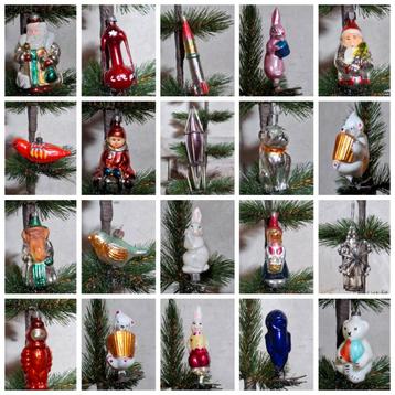 Oude antiek vintage kerstballen russchische gablonzer molen  beschikbaar voor biedingen