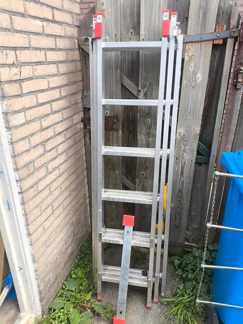 Aluminium Ladder - Multifunctioneel, Doe-het-zelf en Verbouw, Ladders en Trappen, Gebruikt, Ladder, 2 tot 4 meter, Opvouwbaar of Inschuifbaar