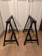 Ikea Oddvald schragen - zwarte bureau of tafel poten, Ophalen, Zo goed als nieuw