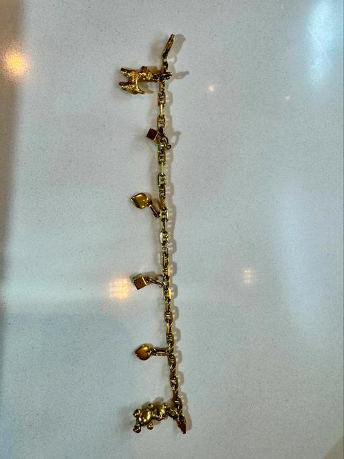 18K gouden armband met bedels, Sieraden, Tassen en Uiterlijk, Armbanden, Zo goed als nieuw, Goud, Ophalen
