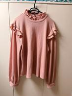 Roze Dames Blouse met Ruffles - Maat 42, Ophalen, Maat 42/44 (L), Zo goed als nieuw, Roze