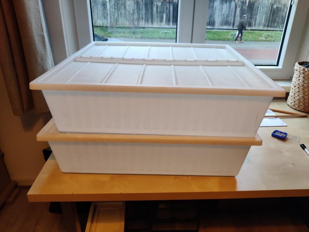 Twee Ikea Onder Bed Opbergbakken, Ophalen, 40 tot 60 cm, 75 tot 100 cm, Zo goed als nieuw