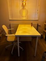 Ikea Bureau Wit + Ladeblok + Stoel, Ophalen, Zo goed als nieuw, Wit, Bureaustoel