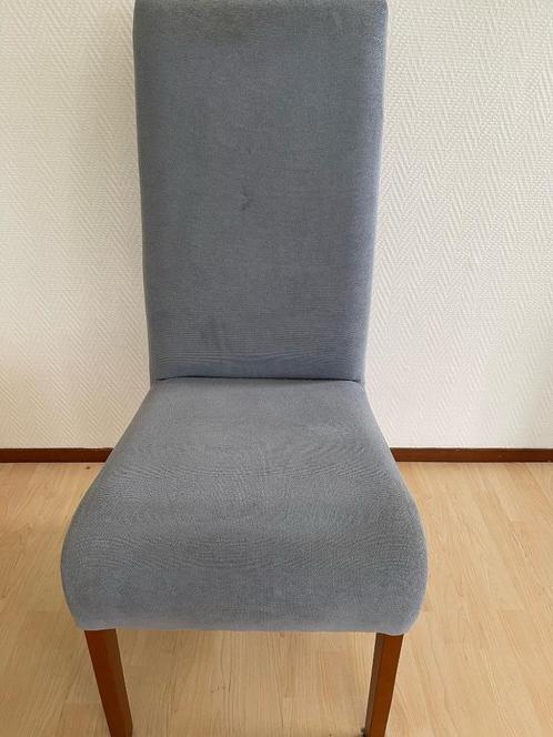 2 Eetkamer stoelen, Huis en Inrichting, Stoelen, Gebruikt, Twee, Stof, Blauw, Ophalen