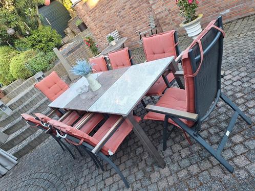 8 persoons tuinset, Tuin en Terras, Tuinsets en Loungesets, Gebruikt, Stoel, Ophalen
