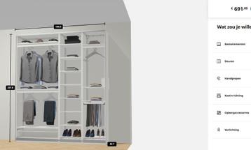 IKEA PAX kledingkast 200x35x236cm, Bezorg-/montage optie