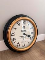 Landelijke Oud-Engelse stationsklok, Huis en Inrichting, Woonaccessoires | Klokken, Ophalen, Zo goed als nieuw, Analoog, Wandklok