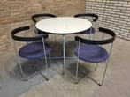Kusch + Co Sóley vintage stoelen & klaptafel design jr. 80, Gebruikt, Rond, Ophalen of Verzenden, Vier personen