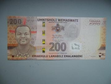 eSwatini (v/h Swaziland) #W45 [2023] / 200 emalangeni UNC beschikbaar voor biedingen