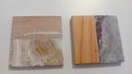 Handgemaakte onderzetters van hout en marmer, Ophalen of Verzenden, Glas of Kopje