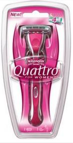 Wilkinson houder Quattro for women met 1 mesje (2 voor€10,-), Sieraden, Tassen en Uiterlijk, Uiterlijk | Lichaamsverzorging, Nieuw