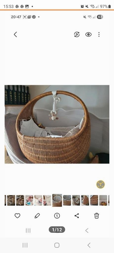 Rieten wieg, Ophalen