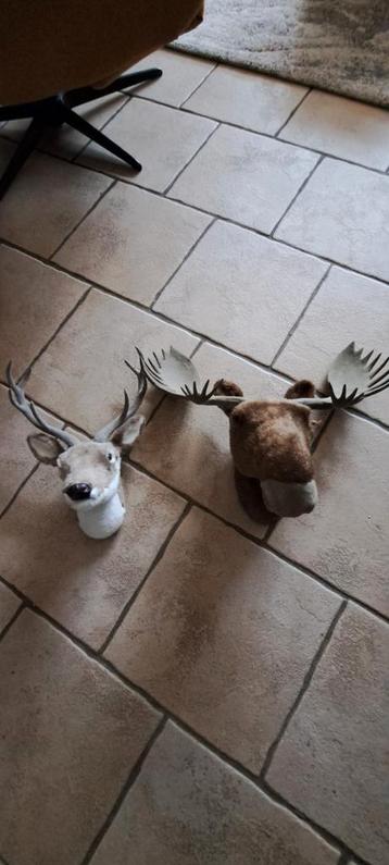 Eland & Hertenkop Wanddecoratie beschikbaar voor biedingen