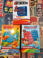 Set van 3 Reisspellen: 4 op een rij, Wie is het?, Hippo Hap, Ophalen, Zo goed als nieuw, Een of twee spelers, Hasbro