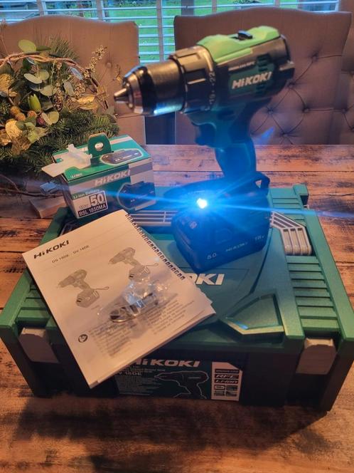 Nieuwe Hikoki accu klop boor schroef machine DV18DE set., Doe-het-zelf en Verbouw, Gereedschap | Boormachines, Nieuw, Boor- en Schroefmachine
