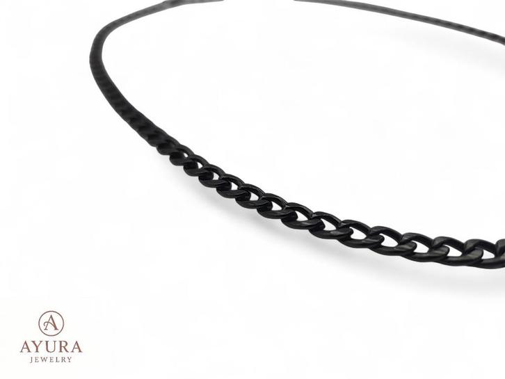 Heren ketting ''Angelo'' Zwart roestvrijstaal RVS, Sieraden, Tassen en Uiterlijk, Kettingen, Nieuw, Overige materialen, Zwart