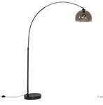 Moderne booglamp zwart met smoke glas met marmervoet - Arc, Huis en Inrichting, Lampen | Vloerlampen, Ophalen of Verzenden, Nieuw