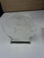 Glazen Chinese plaquette met gegrafeerde draak., Ophalen of Verzenden, Nieuw