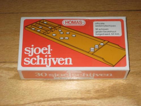 Sjoelstenen holgedraaid beukenhout, sjoelschijven NIEUW, Hobby en Vrije tijd, Gezelschapsspellen | Bordspellen, Nieuw, Ophalen of Verzenden