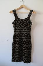 Black & gold pattern dress (H&M), H&M, Ophalen of Verzenden, Zo goed als nieuw, Maat 36 (S)