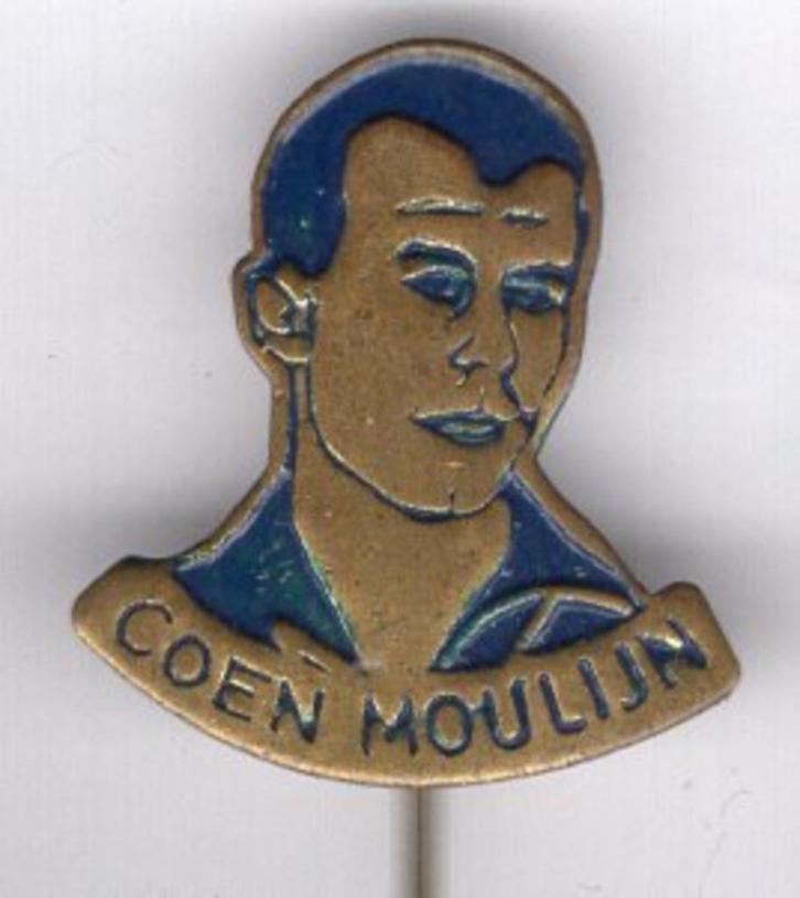 Coen Moulijn blauw op koper voetballer speldje ( Z_204 ), Verzamelen, Speldjes, Pins en Buttons, Nieuw, Speldje of Pin, Sport