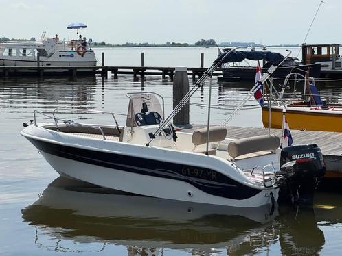 Beluga 490 consoleboot Suzuki 50pk nieuwe bekleding en zeil, Watersport en Boten, Vis- en Consoleboten, 50 tot 70 pk, 3 tot 6 meter