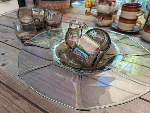 Vintage Franse Glazen Koffieset, Antiek en Kunst, Antiek | Glas en Kristal, Ophalen