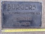 Koperen plaat BURGERS verwarmingsindustrie EINDHOVEN, Antiek en Kunst, Ophalen of Verzenden