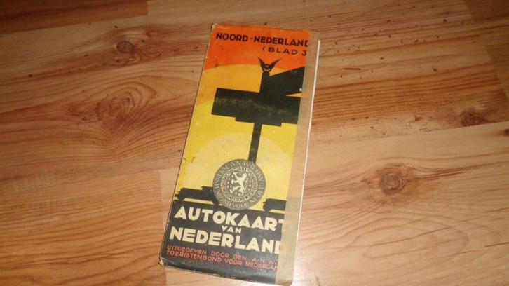 1931 landkaart Nederland ANWB wegenkaart blad 3, Boeken, Atlassen en Landkaarten, Gelezen, Landkaart, Nederland, 1800 tot 2000
