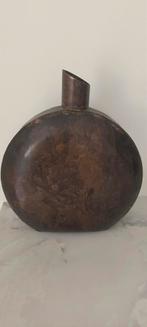 Metalen ronde vaas / pot brons kleurig, Ophalen of Verzenden, Zo goed als nieuw